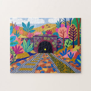 Matisse-Inspired Colourful Railway Tunnel Art Jigsaw Puzzle