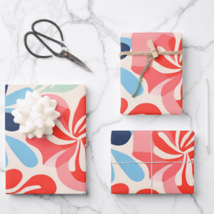 Matisse inspired floral wrapping paper sheet
