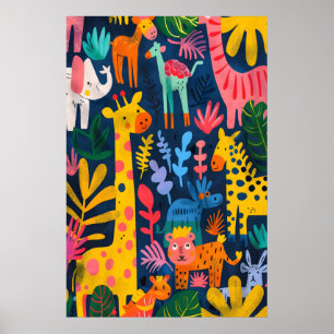 Matisse Inspired Jungle Animal Art Print Nursery