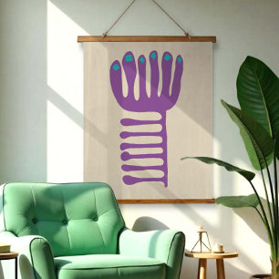 Matisse Inspired Purple and Blue Hanging Tapestry
