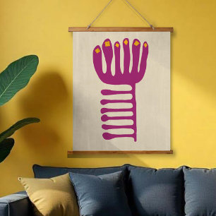 Matisse Inspired Purple and Yellow Hanging Tapestry