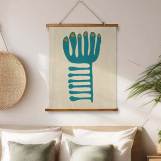 Matisse Inspired Teal and Orange Hanging Tapestry