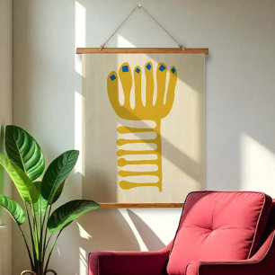Matisse Inspired Yellow and Blue  Hanging Tapestry