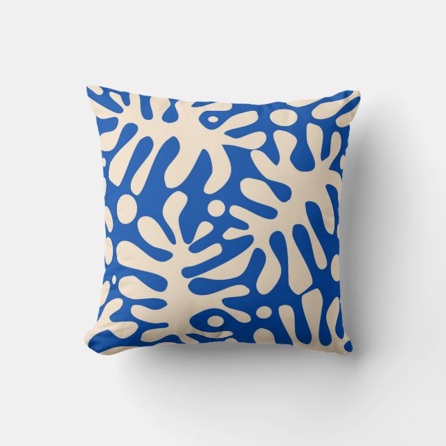 Matisse leaves - Blue Cushion (Front)