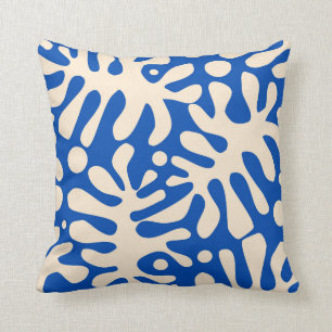 Matisse leaves - Blue Cushion