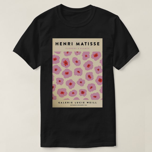 Matisse Pink Flower Digital T-Shirt (Design Front)