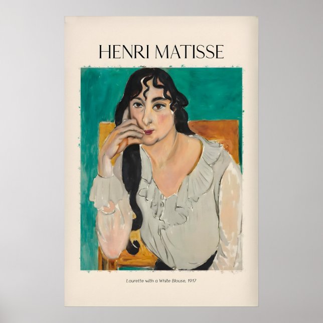 Matisse Poster - Laurette with a White Blouse917 (Front)