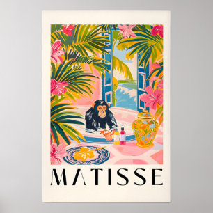 Matisse Print, Chimpanzee In Bathtub Funny Poster, Poster