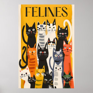 Matisse Style Cat Art Print Colourful Feline