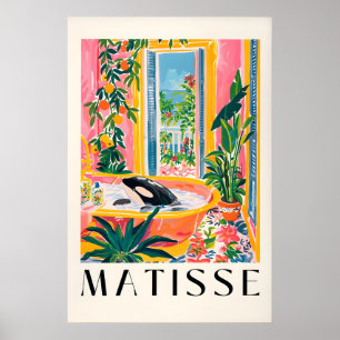Matisse Style Orca in Bathtub Print Tropical