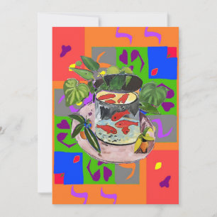 Matisse Style Shapes and Gold Fish