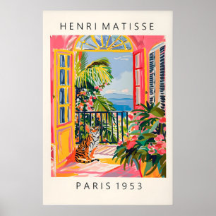 Matisse Style Tiger Art Print Pink Beachy