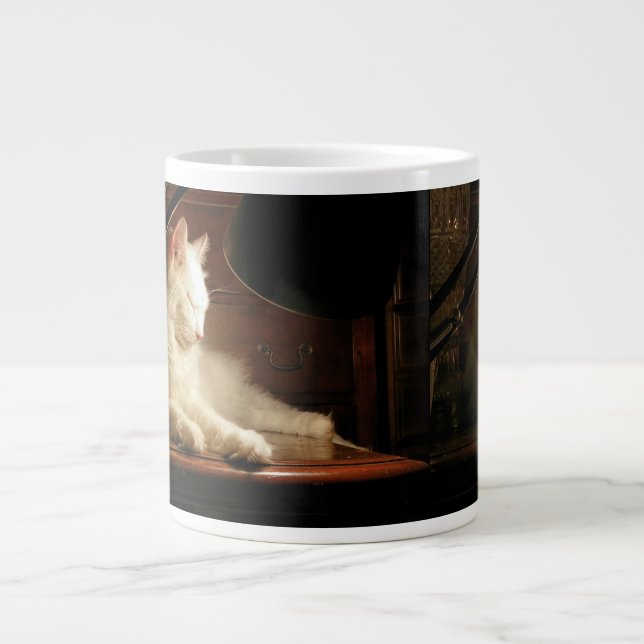Matisse the Turkish Angora Cat Large Coffee Mug (Front)