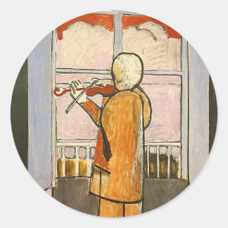 Matisse, Violinist at the Window Fine Art  Classic Round Sticker