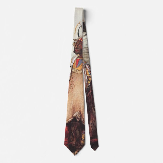 Mato-Tope, A Mandan Chief Portrait by Karl Bodmer Tie (Front)