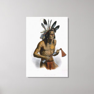 Mato-Tope, Adorned with the Insignia of his Warlik Canvas Print