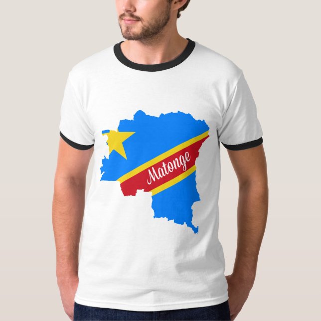 Matonge pattern Ringer white T shirt (Front)