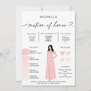 Matr of Honour Info Blush Pink Palette Infographic Invitation