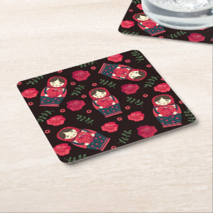Matreshka Square Paper Coaster