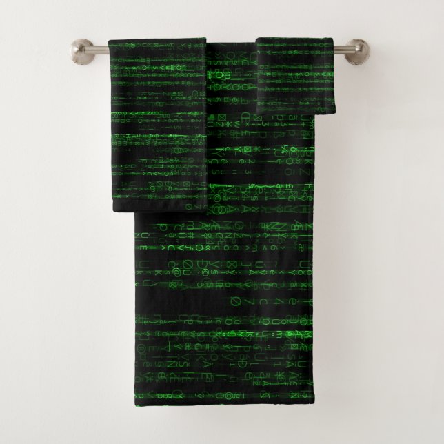 Matrix code bath towel set (Insitu)