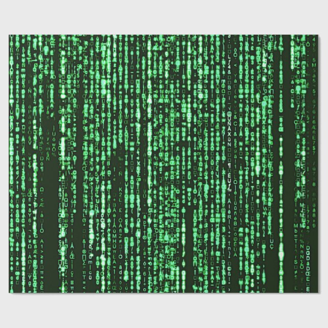 Matrix code Be a warrior againt the system  Wrapping Paper (Flat)