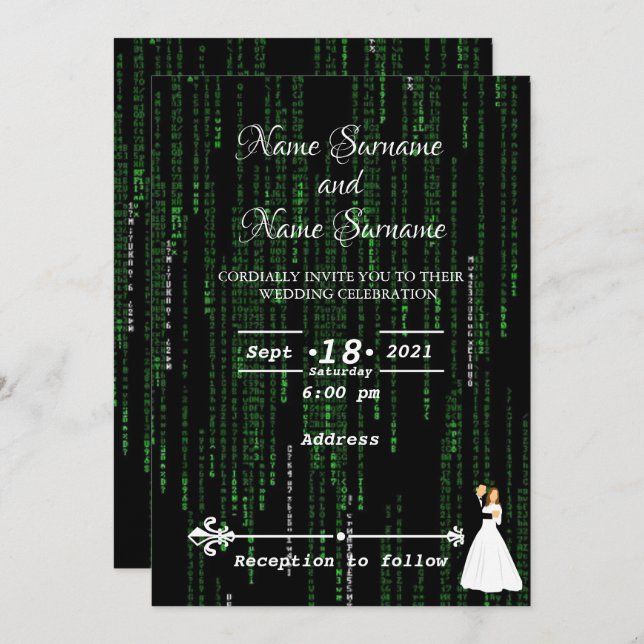 Matrix code invitation (Front/Back)