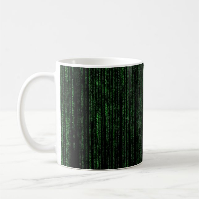 Matrix code | The matrix | Black and green Coffee Mug (Left)