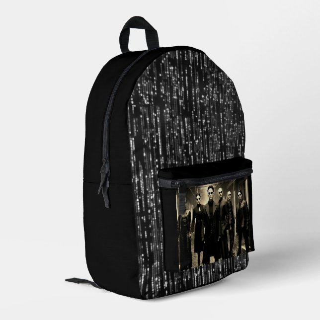 Matrix-Inspired Party Cover Image Futuristic Style Printed Backpack (Back Corner Left)