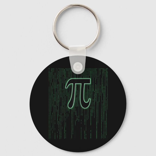 Matrix Inspired Pi Day 3.14 Number Pi Symbol Math  Key Ring (Front)