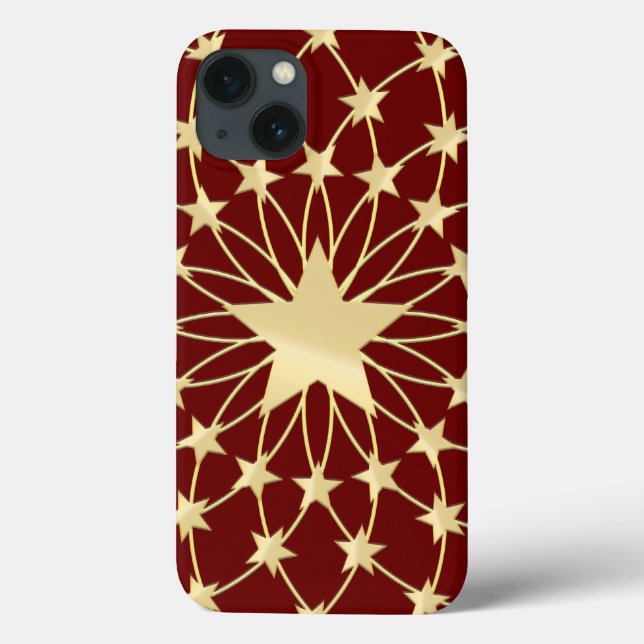 Matrix of golden stars expanding circles Case-Mate iPhone case (Back)