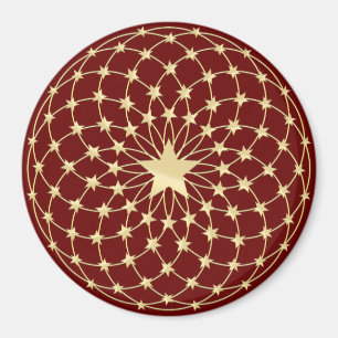 Matrix of golden stars expanding circles magnet