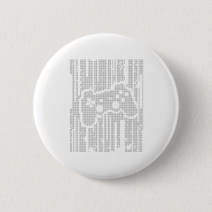 Matrix Pad - Controller Gamer Video Games Gaming 6 Cm Round Badge