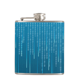 Matrix pattern in Blue Hip Flask