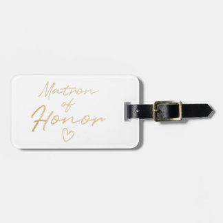 Matron of Honor - Gold faux foil Luggage Tag