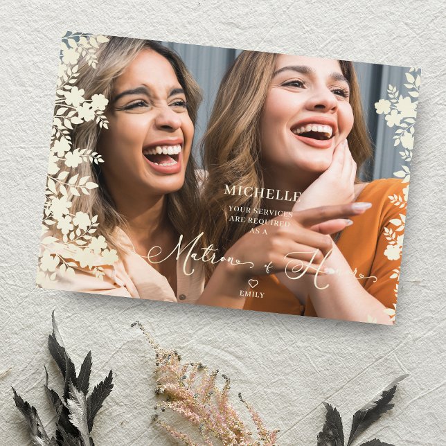 Matron of Honor Proposal Botanical Frame Photo (Creator Uploaded)