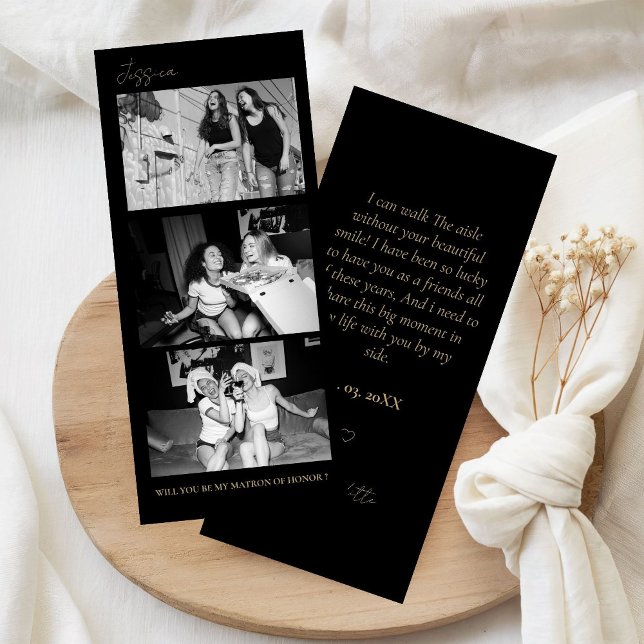 Matron of Honor Proposal Photo Strip Photo Booth  Save The Date (Creator Uploaded)