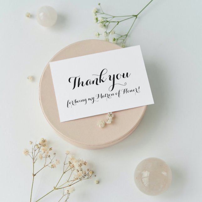 Matron of Honor Thank You Silver Foil Card (In Situ Wedding)