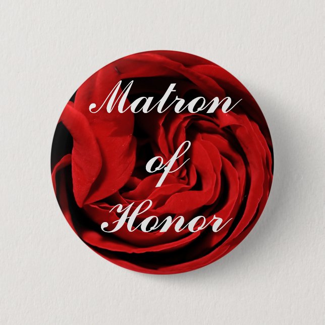 Matron Of Honour 6 Cm Round Badge (Front)
