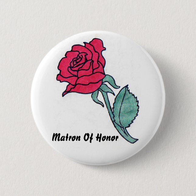 Matron Of Honour 6 Cm Round Badge (Front)