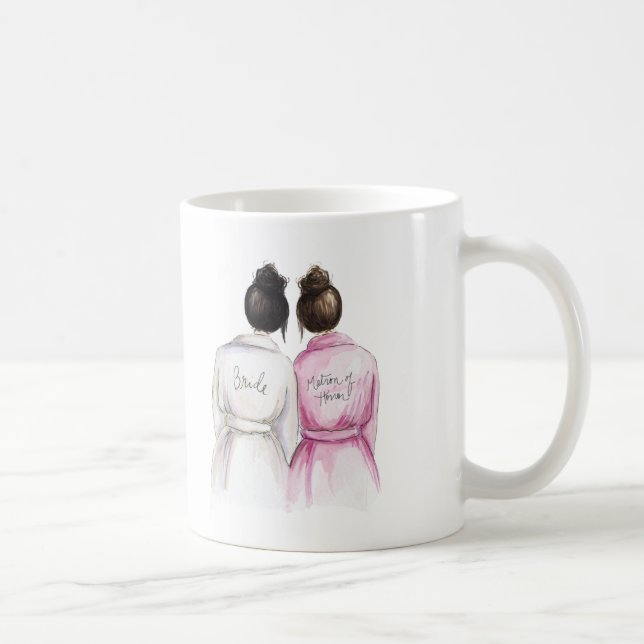 Matron of Honour? Black Bun Bride Dk Br Maid Coffee Mug (Right)