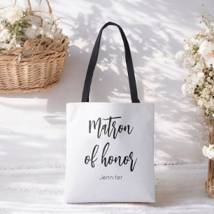 Matron of Honour Black White Wedding Tote Bag