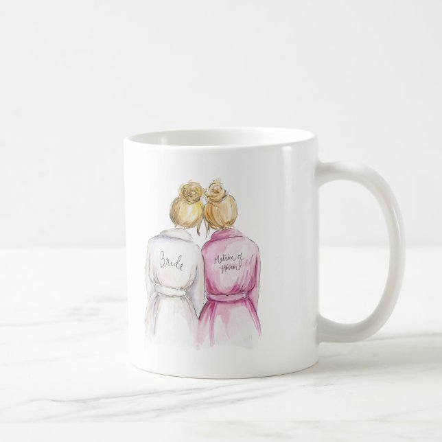 Matron of Honour? Blonde Bun Bride Bl Bun Maid Coffee Mug (Right)