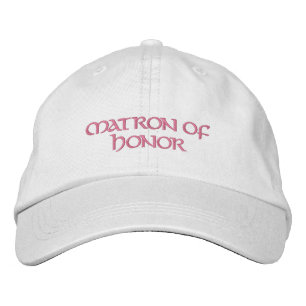 Matron of Honour Cap-/pink Embroidered Hat