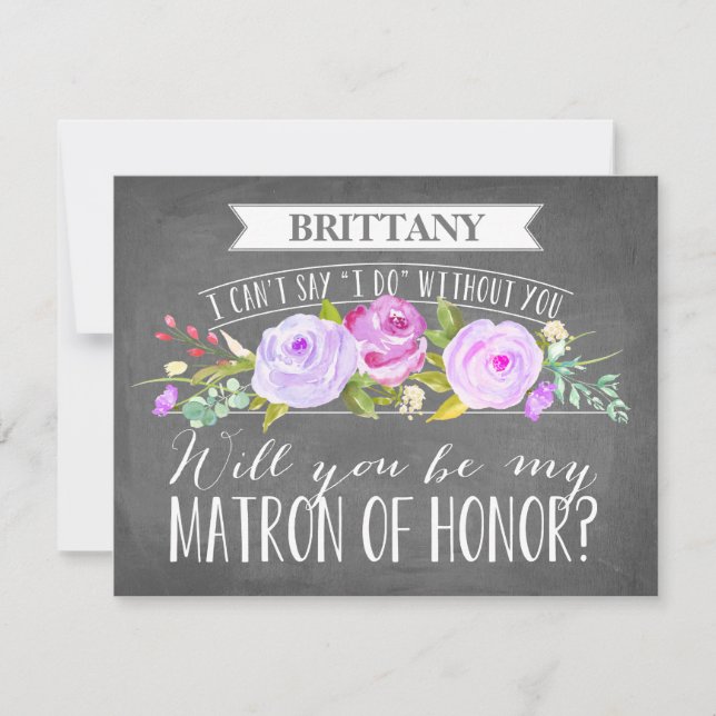 Matron Of Honour Card | Bridesmaid (Front)