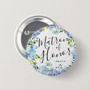 Matron of Honour Carolina Bloom Custom Wedding 6 Cm Round Badge