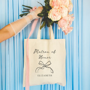 Matron of Honour   Choose any Colour Coquette Bow Tote Bag