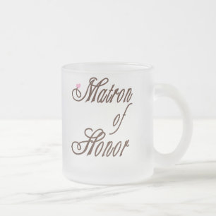 Matron of Honour Classy Browns Frosted Glass Coffee Mug