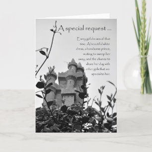 Matron of Honour Fairy Tale Castle Request Card