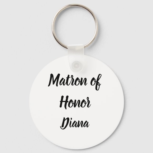 Matron of Honour Gifts Custom Name Gifts Wedding  Key Ring (Front)