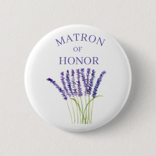 Matron of honour Lavender Herb watercolor 6 Cm Round Badge